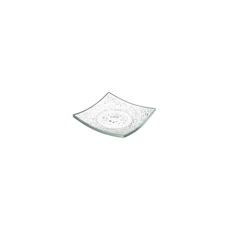Farfurie patrata din sticla transparenta Vetro fingerfood, Fine Dine 80x80mm