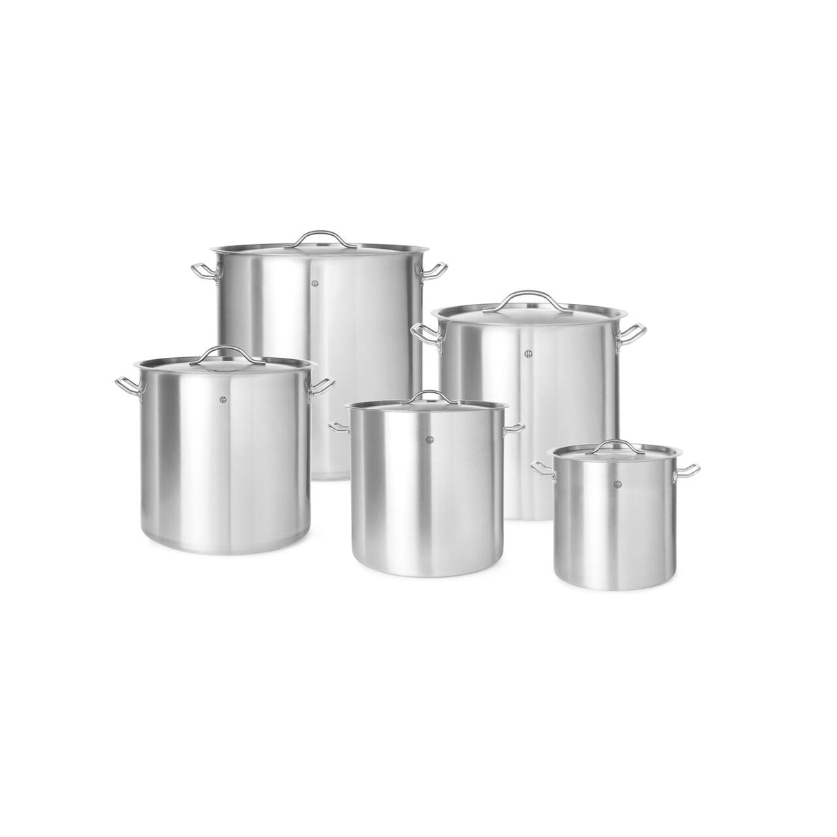 Oala cu capac, 71 Lit, 45 cm diametru x 45 cm inaltime, inox grosime 1 mm, gama Hendi Budget Line, potrivita si pt uz profesional