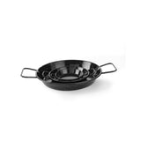Tigaie paella cu 2 manere, otel emailat, 12 cm diametru x 2,5 cm inaltime , Hendi, potrivita si pentru servire