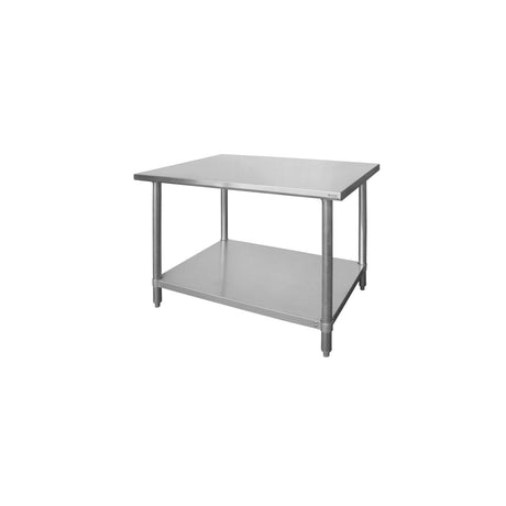 Masa de lucru centrala cu polita, Hendi, inox, 1400x600x(H)850 mm, blat de lucru si polita inferioara ranforsate