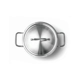 Oala cu capac, 9 Lit, 24 cm diametru x 20 cm inaltime, inox, Hendi Kitchen Line, potrivita si pentru uz profesional