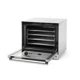 Cuptor convectie cu umidificare Hendi H90S, 4 tavi 438x315 mm incluse, 2 elemente incalzire, 2 ventilatoare, termostat reglabil 50-300 gr C, timer 0-120 min, 2670W, 595x595x(H)570 mm