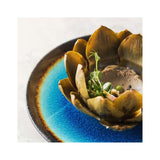 Farfurie Fine Dine, colectia Lazur, diametru 254 mm, portelan decorat manual