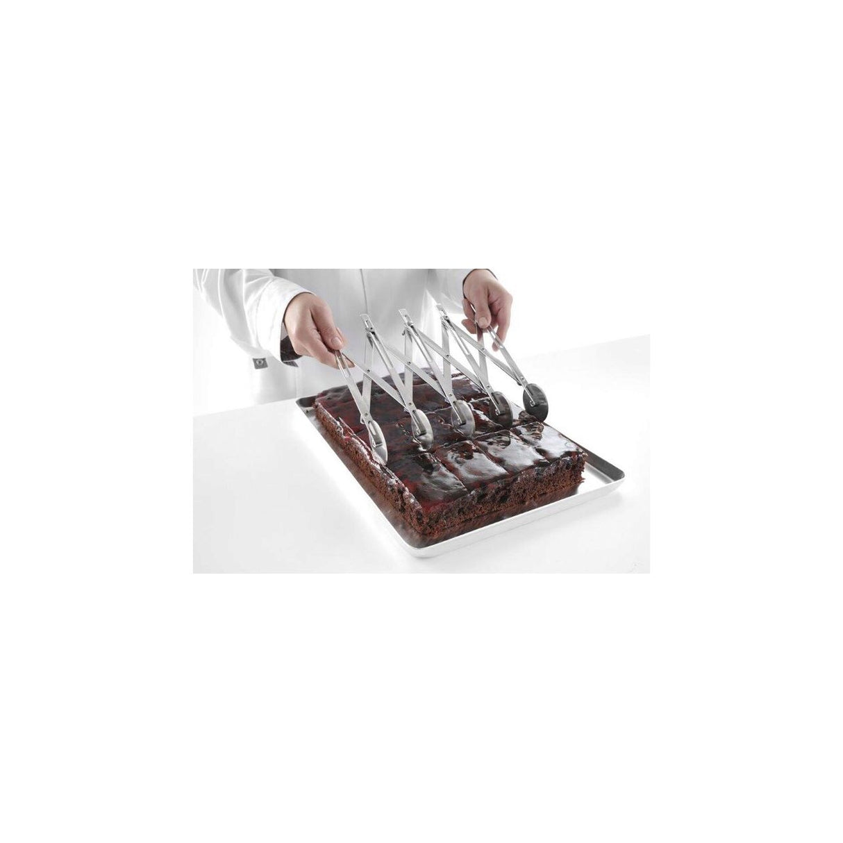 Taietor pentru aluat din otel inoxidabil cu 7 role, 222x80x(h)55 mm