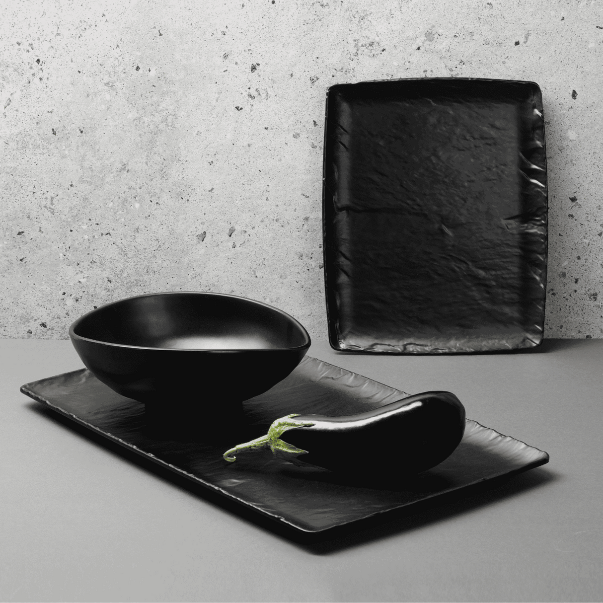 Platou melaminat gri, Rock,GN 1/2, Fine Dine 265x325mm
