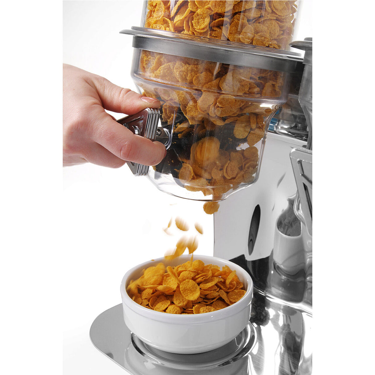 Multidispenser Hendi, capacitate 3,5 litri, otel inoxidabil, container din plastic transparent, capac ermetic
