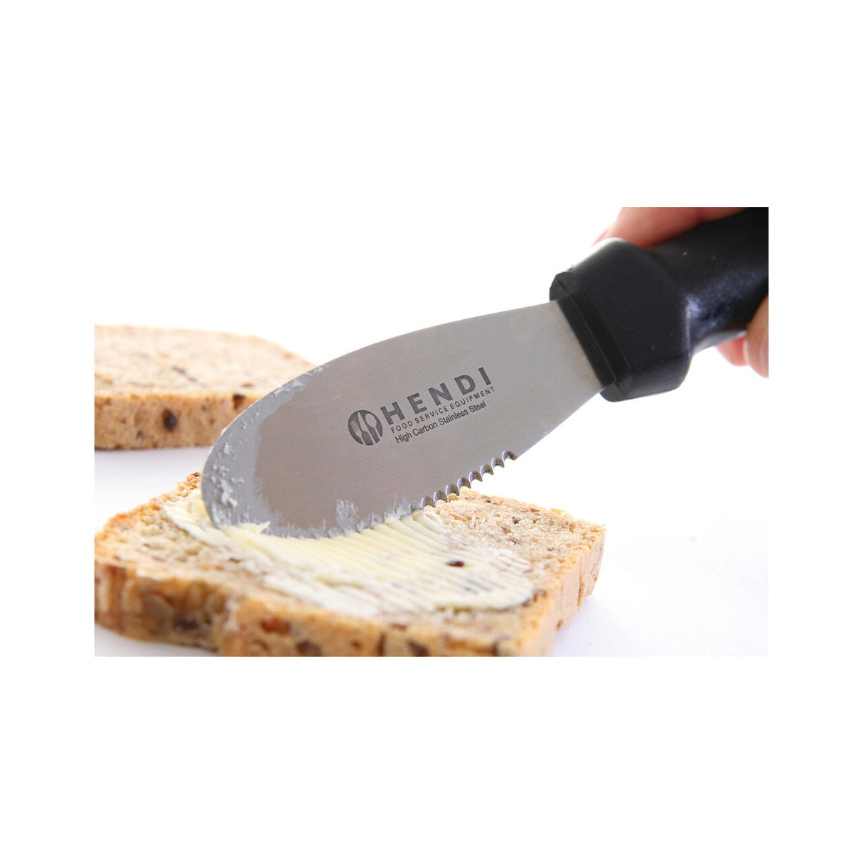 Cutit unt, Hendi, lama zimtata din inox, lungime 22.5 cm
