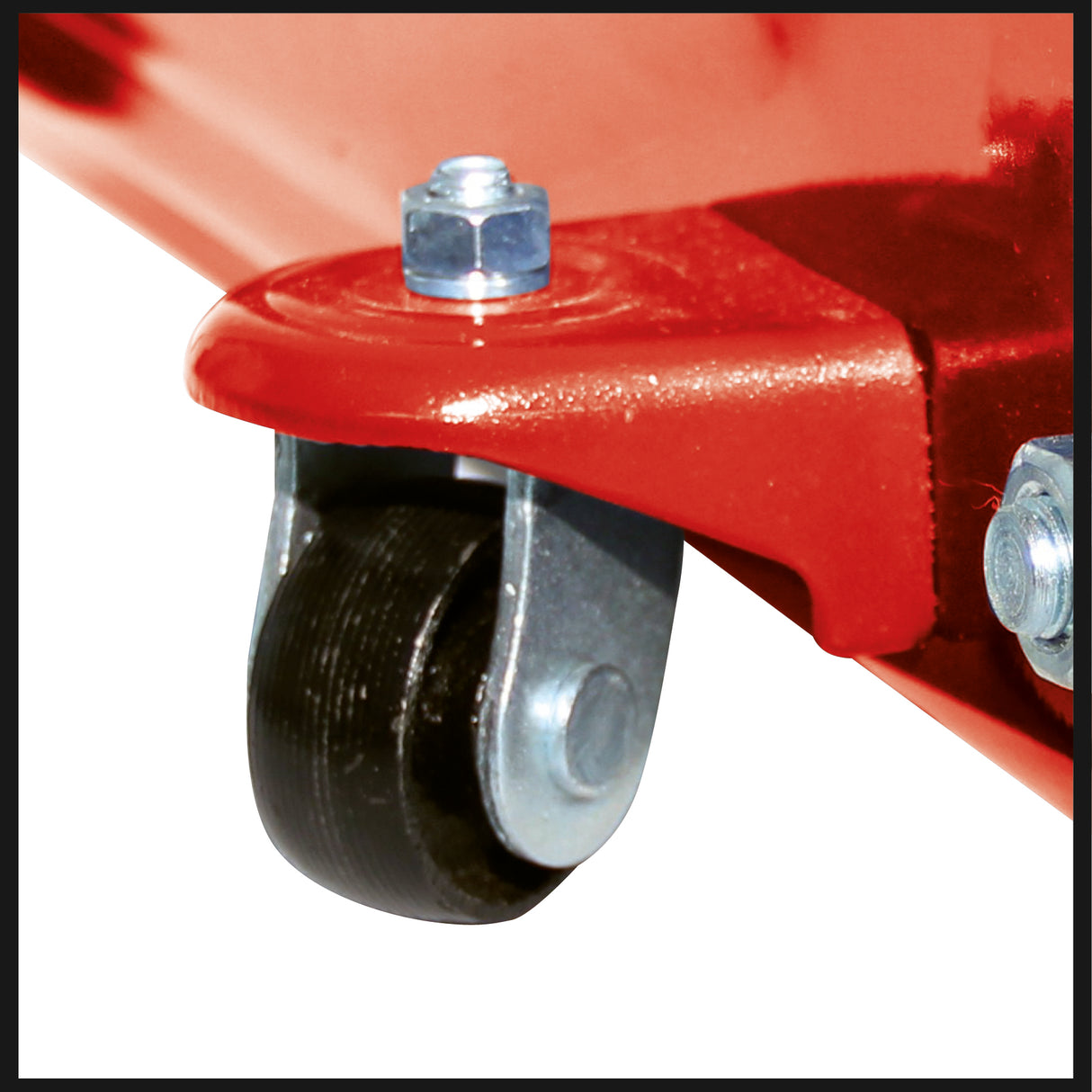 Einhell CC-TJ 2000 hidraulikus emelő, teherbírás 2t, maximális emelési magasság 33cm, levehető emelőrúd, biztonsági szelep, strapabíró kerekek, hordozófogantyú