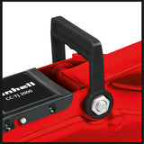 Einhell CC-TJ 2000 hidraulikus emelő, teherbírás 2t, maximális emelési magasság 33cm, levehető emelőrúd, biztonsági szelep, strapabíró kerekek, hordozófogantyú