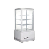 Vitrina rece pt prezentare, alba, 68 lt, interval temp 0-12 gr C, 170 W, 3 rafturi reglabile pe inaltime, ARKTIC by Hendi, 452x406x(H)891 mm, Clasa energetica C