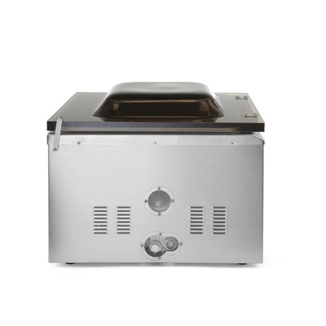 Aparat profesional de vidat cu camera 1000 W, banda sigilare 410 mm, latime 3 mm, timp si ciclu de sigilare ajustabile, Inox, display digital, Hendi Profi Line,  505x567x(h)465 mm