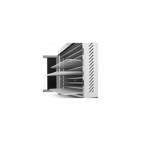 Deshidrator alimente Hendi Profi Line, 550 W, 6 tavi inox, temperatura reglabila 35-75 C, Gri, timer, panou de control digital