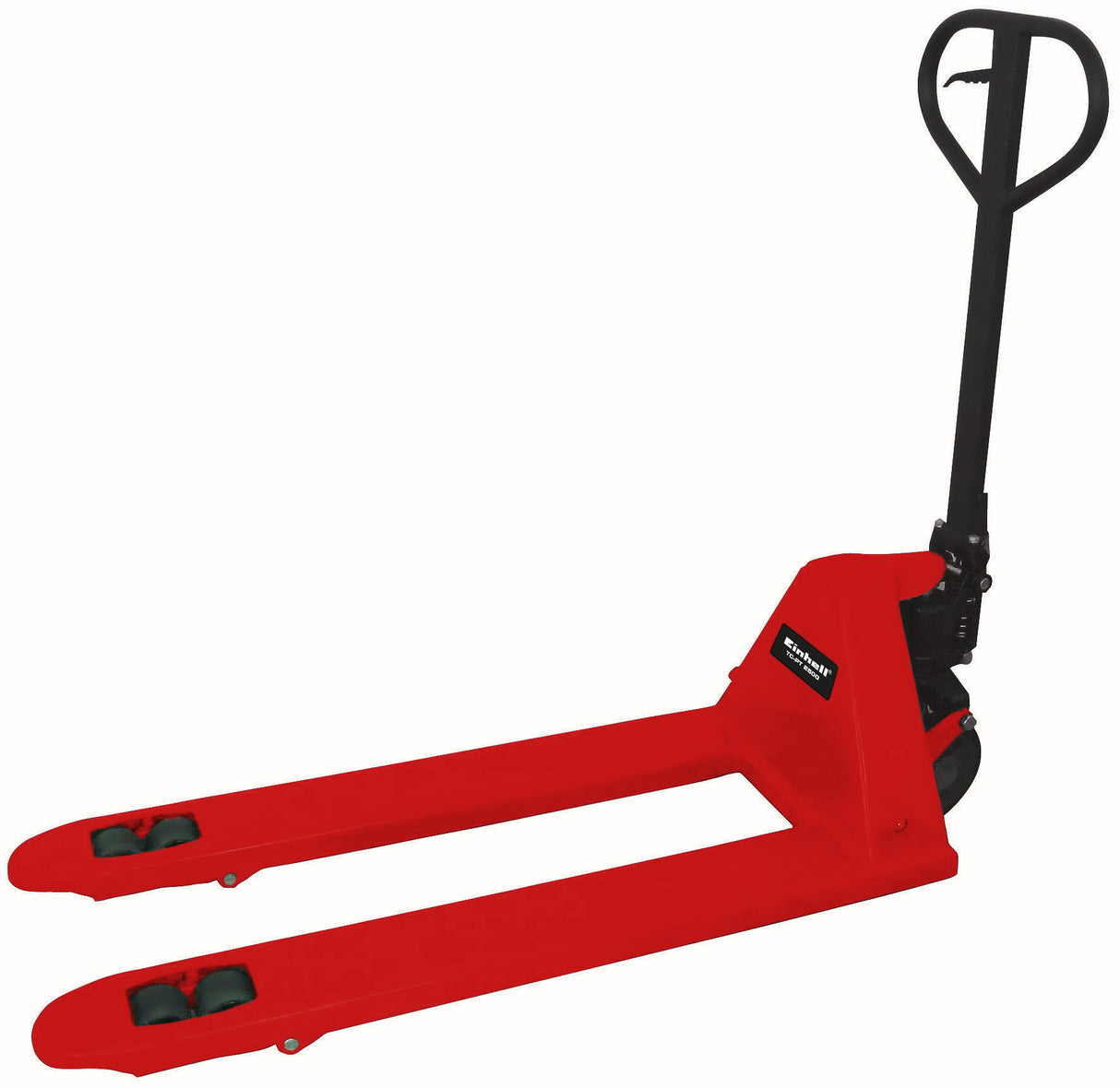 Transpalet electric Einhell BT-PT 2500, capacitate de incarcare 2500 kg, hidraulic fara intretinere, maner de siguranta, cadru din otel sudat, roti cu rulmenti si acoperire PU