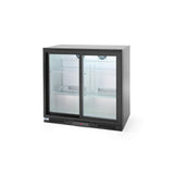 Vitrina frigorifica de prezentare usi glisante interval temp. 2/10?C, 220 W, corp inox, ARKTIC by Hendi, 900x500x(H)900 mm 198 Litri, Clasa energetica E