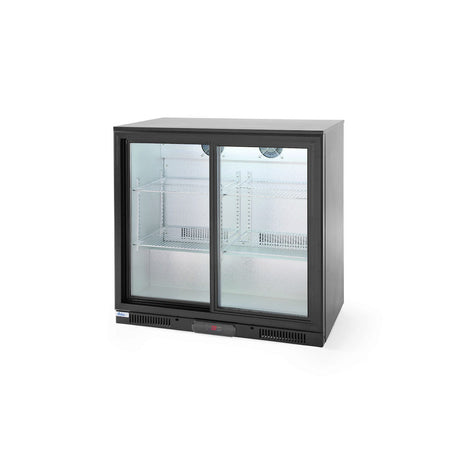 Vitrina frigorifica de prezentare usi glisante interval temp. 2/10?C, 220 W, corp inox, ARKTIC by Hendi, 900x500x(H)900 mm 198 Litri, Clasa energetica E