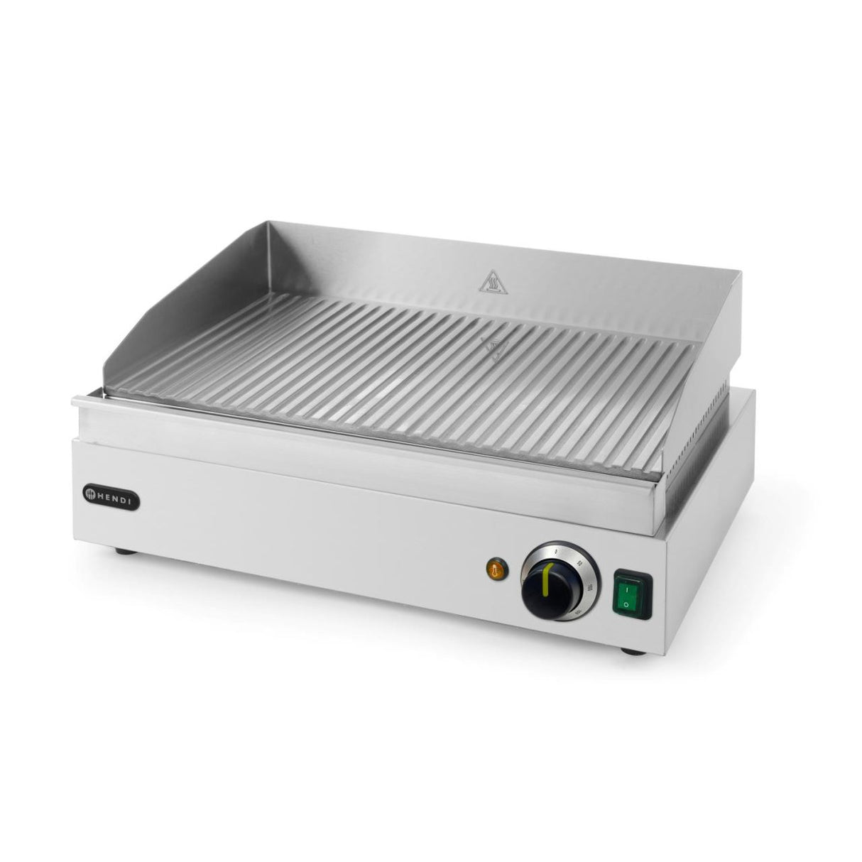Gratar electric HENDI Profi Line  suprafata integrala striata, 550x380x(H)240 mm, inox, potrivit si pentru uz profesional