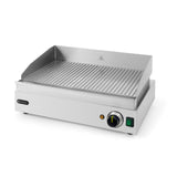 Gratar electric HENDI Profi Line  suprafata integrala striata, 550x380x(H)240 mm, inox, potrivit si pentru uz profesional