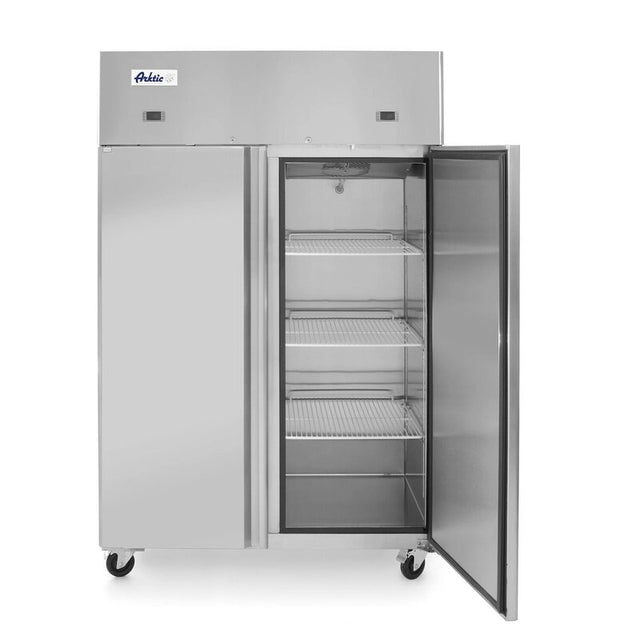 Frigider si congelator profesional Hendi Profi Line cu 2 usi 420+420 L 1200x745x(H)1950 mm otel inoxidabil -2/+8°C, -17˚/-22˚C 700 W 3 rafturi 510x525 mm incluse