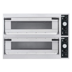 Cuptor profesional pizza Trays 44 Glass 2 camere 13800 W interval de temperatura de la 50?C la 500?C Hendi 2x 820x840x(H)175 mm