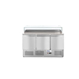 Masa pizza profesionala, cu 3 usi 380 L inox, ARKTIC by Hendi interval temperatura -2/+8 gr C 310 W 1365x700x(H)1120 mm