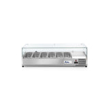 Vitrina prezentare Hendi, interval temp. -2/8?C, 180W, corp inox, ARKTIC by Hendi, 1405x395x(H)430 mm, 6 vase  GN 1/3