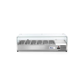 Vitrina prezentare Hendi, interval temp. -2/8?C, 180W, corp inox, ARKTIC by Hendi, 1405x395x(H)430 mm, 6 vase  GN 1/3