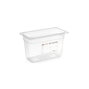 Tava gastronorm Gastronorm 1/4, 265x162x(H) 65 mm, 1.8 litri cu marcaj HACCP, polipropilena, Hendi