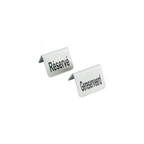 Semn Hendi pentru masa Rezervat, 4 piese, otel inoxidabil, 52x(H)40 mm