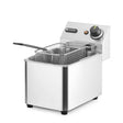 Friteuza electrica profesionala 4 litri, Hendi Kitchen Line, corp inox, termostat reglabil 0-190 gr C, 3000W, 217x400x(H)290 mm,