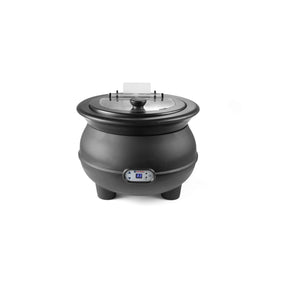 Incalzitor supa, electric, 450 W, 8 litri, izoltat termic, vas supa din inox 18/8, vas apa din aluminiu, termostat reglabil, panou digital, alarma nivel scazut de apa, 370x(H)300 mm