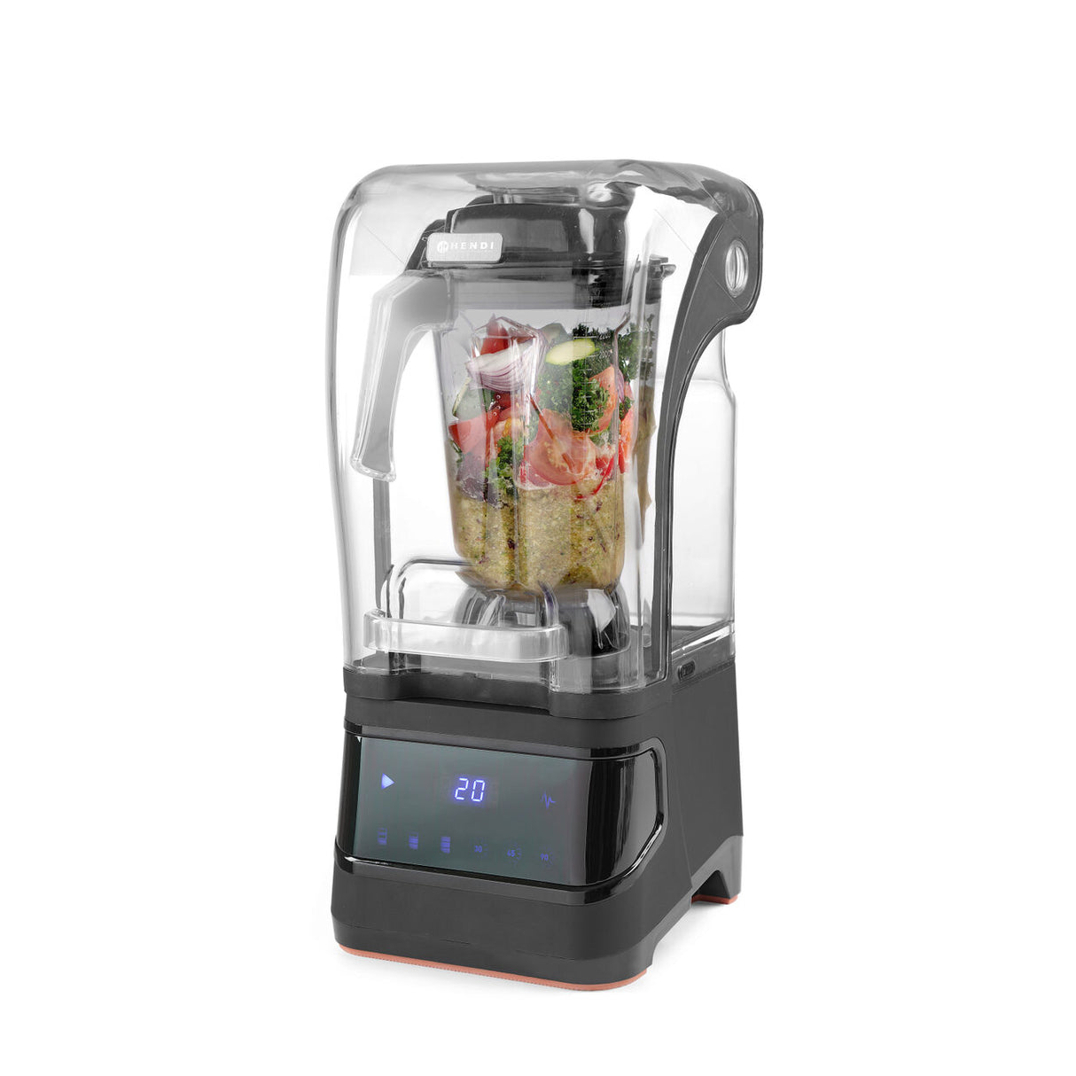 Blender profesional, capac protectie fonica, digital, cana policarbonat 2.5 lt, Hendi, viteza max 24800 rpm, 252x258x(H)547 mm