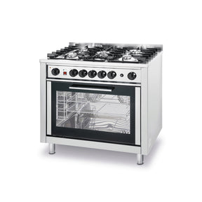 Masina de gatit, 5 arzatoare pe gaz si cuptor electric, Hendi, 14,3kw, 900x655x(H)850/900 mm