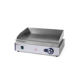 Gratar electric HENDI Profi Line  suprafata integrala striata, 550x380x(H)240 mm, inox, potrivit si pentru uz profesional