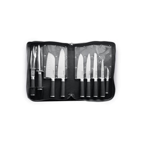 Set promotional cutite, 9 piese, Hendi, Kurt Scheller Edition, lame inox cu rezistenta foarte mare, geanta suport inclusa