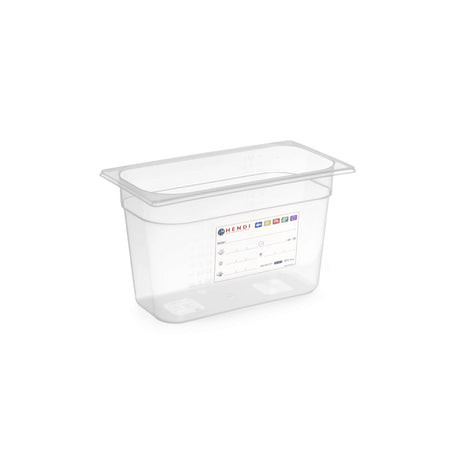 Tava Gastronorm GN 1/9, 176x108x(H) 65 mm, 0.6 litri cu marcaj HACCP, polipropilena, Hendi