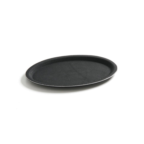 Tava servire ovala, 16x23 cm, Hendi, poliester armat cu fibra de sticla, suprafata anti-alunecare, neagra
