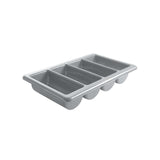 Tava suport tacamuri, 4 compartimente, Hendi, polipropilena gri, GN 1/1, 53x32.5x(H)10 cm