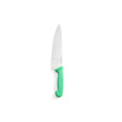Cutitul bucatarului, certificat igiena HACCP, lama inox 24 cm, lungime totata cutit 38,5 mm, maner verde