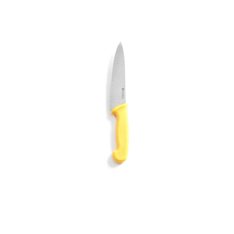 Cutitul bucatarului, galben, 180/320 mm, lama inox grosime 2.5 mm, in conformitate cu normele de igiena HACCP, Hendi, potrivit si pentru uz profesional