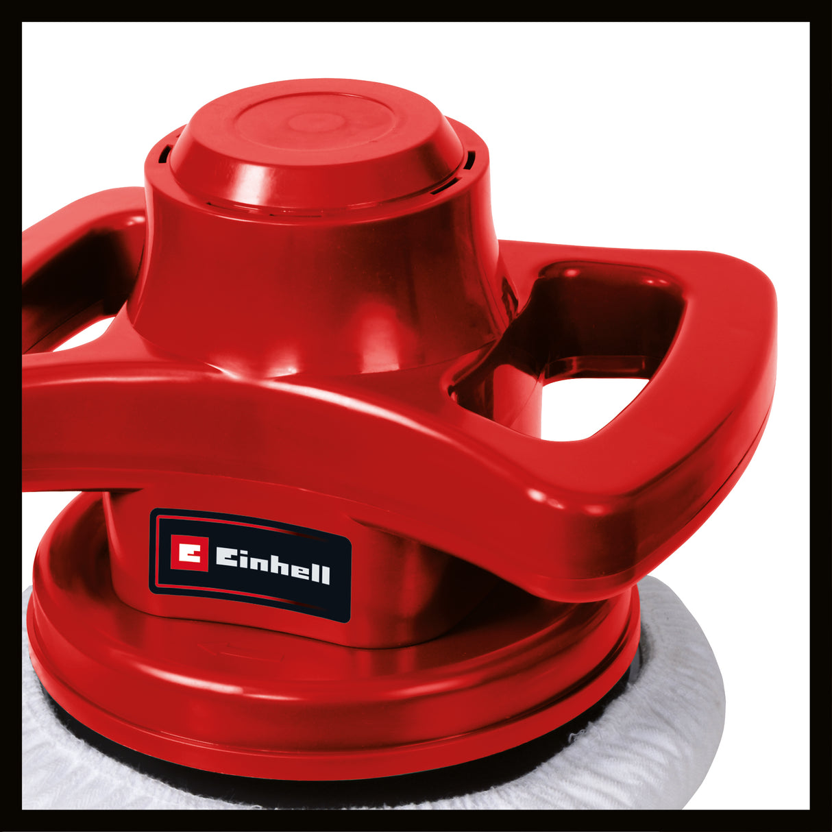 Einhell CC-PO 90 autópolírozó, be-/kikapcsolóval, praktikus és robusztus, 1 textil és 1 szintetikus polírozópárnát tartalmaz