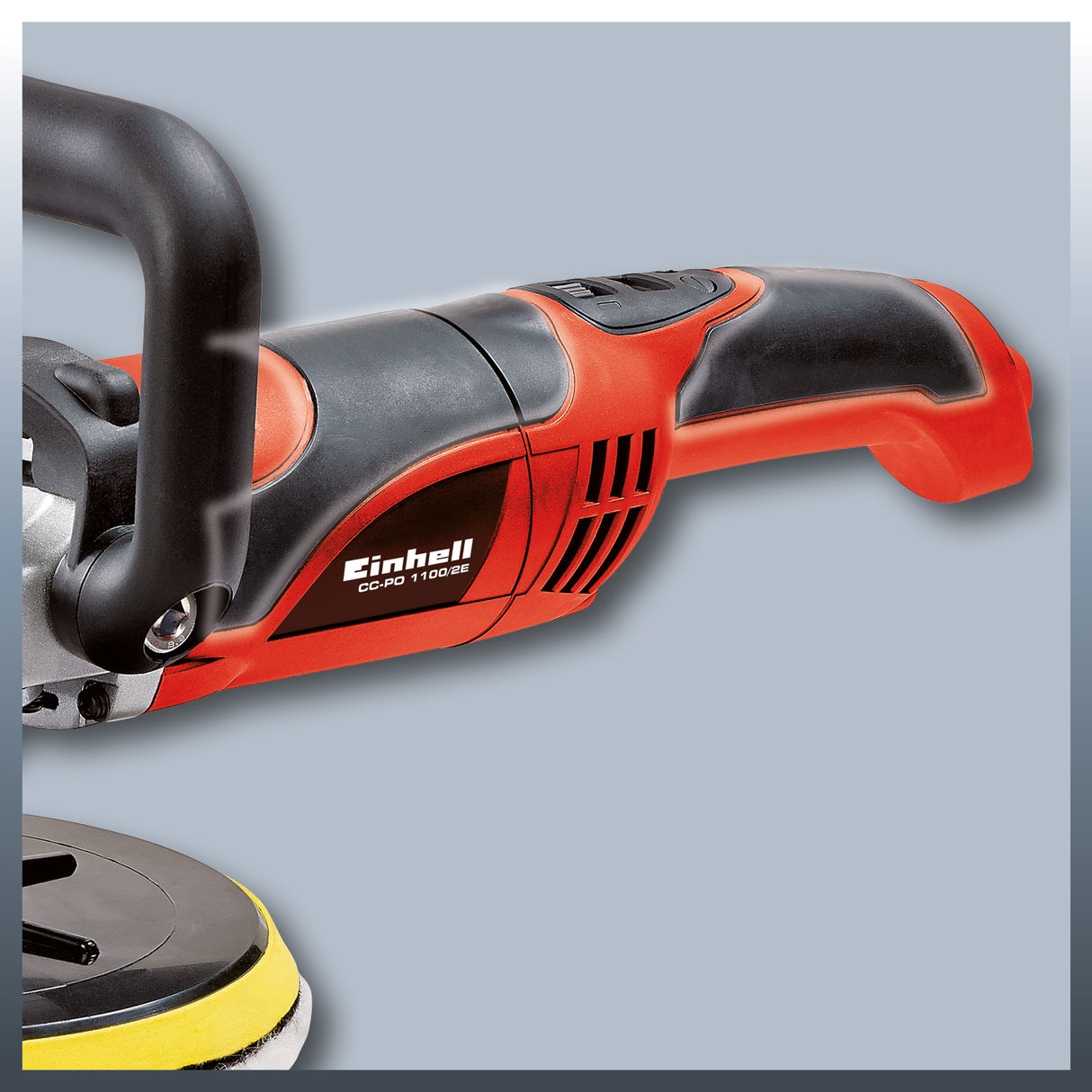 Masina de lustruit unghiulara Einhell CC-PO 1100/2 E, 1.100 W, 1.000-3.500 rpm, diametru disc 180 mm, electronica de turatie, blocare ax, inclusiv accesorii
