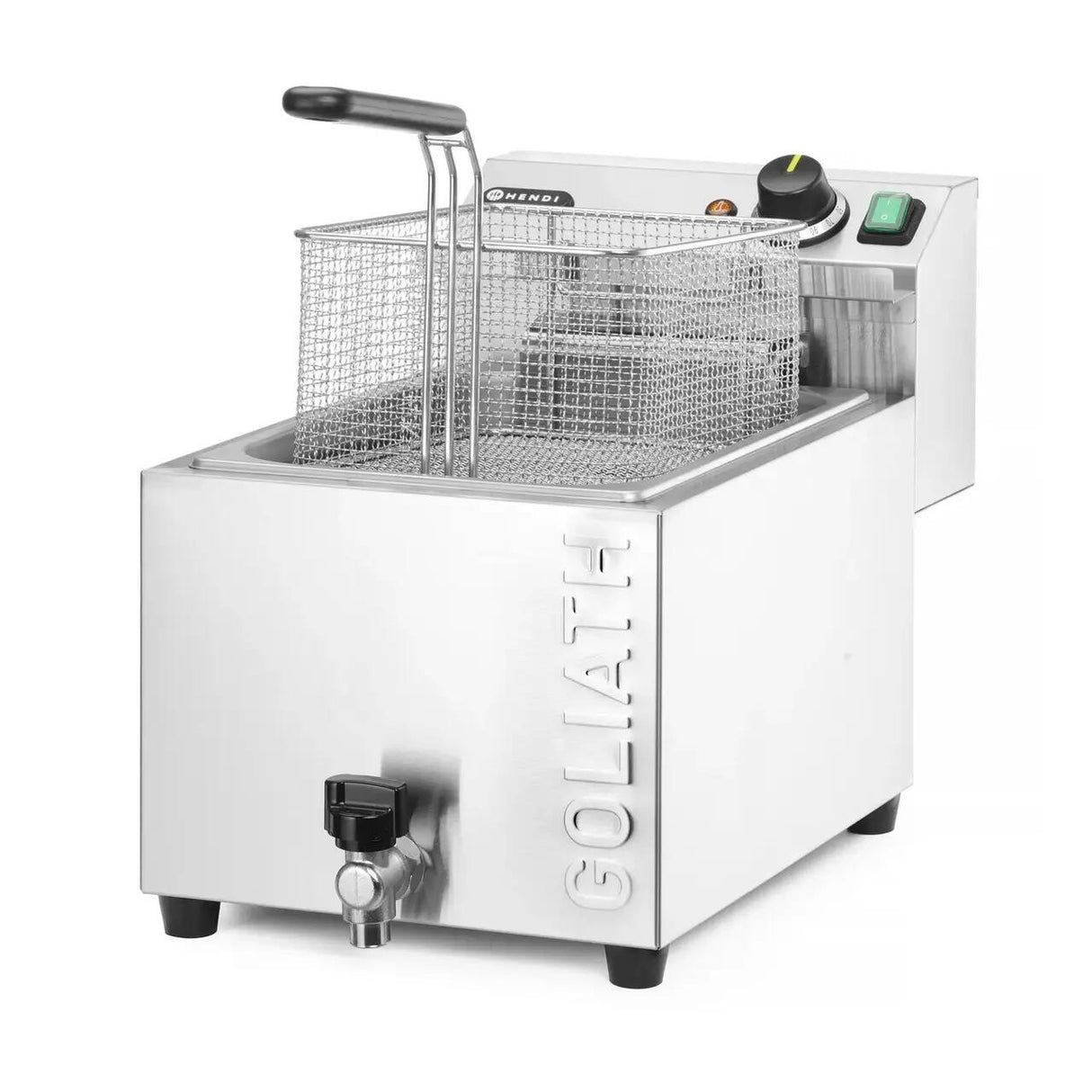 Friteuza electrica cu scurgere 10L Goliath Hendi, 10Kw, 400v, 299x584x(H)375mm