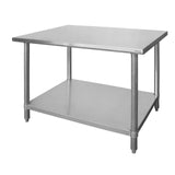 Masa de lucru centrala cu polita, Hendi, inox, 1400x600x(H)850 mm, blat de lucru si polita inferioara ranforsate