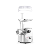 Masina de tocat carne, 2 discuri taiere incluse 4 si 7 mm, 3 accesorii umplere carnati 12, 15, 20 mm, Hendi 198, corp aluminiu, palnie fonta, 400W