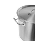 Oala cu capac,9Lit, 25 cm diametru x 18 cm inaltime, inox18/0, structura solida cu grosime 4 mm, manere nituite dublu, gama Hendi Budget Line