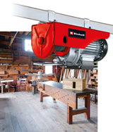 Einhell TC-EH 250 kábelemelő, 450 W, vészleállító kapcsoló, automatikus fék és végálláskapcsoló, 12 m csavarodásmentes fémkábellel, teherhoroggal ellátott csigával és biztonsági rúddal