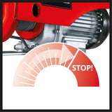 Einhell TC-EH 250 kábelemelő, 450 W, vészleállító kapcsoló, automatikus fék és végálláskapcsoló, 12 m csavarodásmentes fémkábellel, teherhoroggal ellátott csigával és biztonsági rúddal