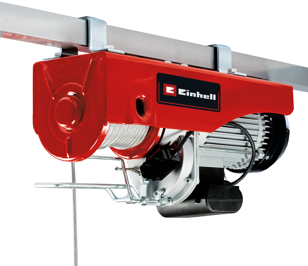 Troliu cu cablu Einhell TC-EH 1000 (1600 W, pentru ridicarea a pana la 500 kg la 18 m, pana la 999 kg la 9 m, functie de oprire, frana automata, decuplare automata a limitei, incl. rola de ghidare + blocare de siguranta, cablu de 18 m Ø 6 mm
