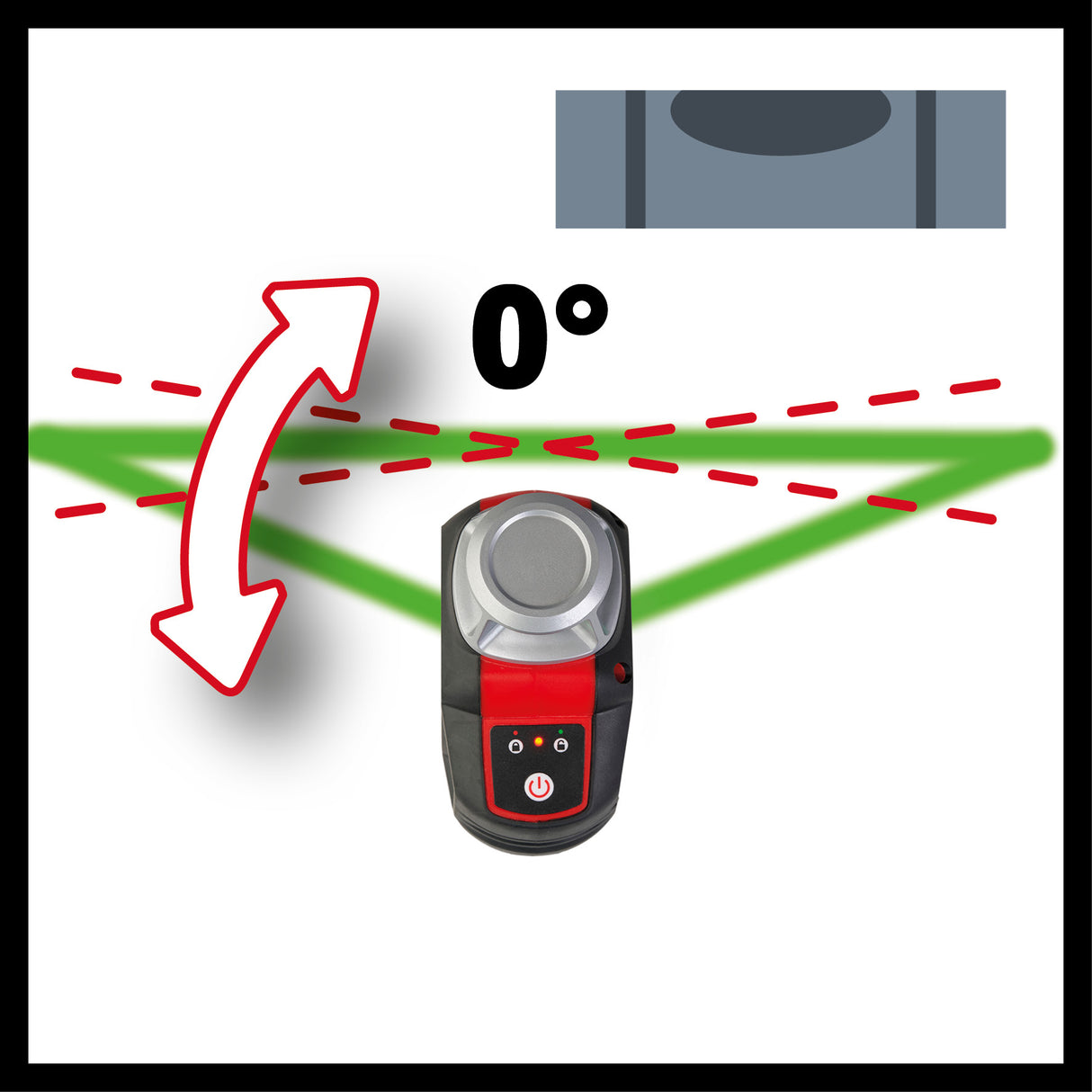 Einhell TC-LL 360 G keresztvonallézer, önszintező, zöld vízszintes/függőleges lézervonalak, digitális szintező, 6 mm-es állványmenet, táskával és fali tartókonzollal együtt