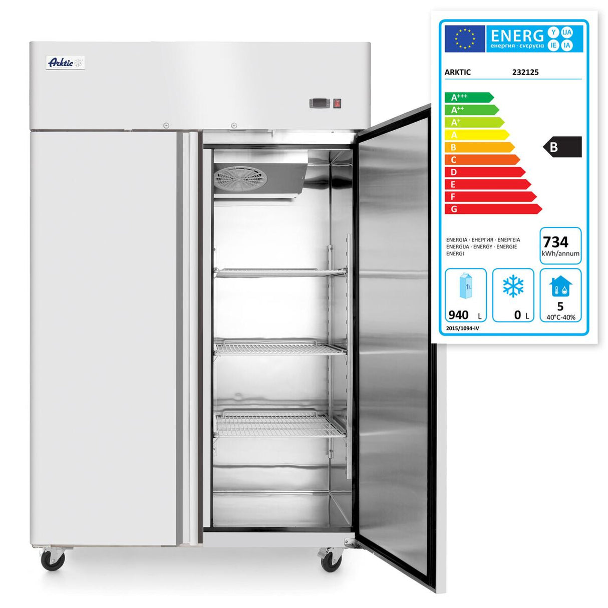Frigider cu doua usi Profi Line 1300 L,Hendi, 1314x805x(H)2065 mm, 230v